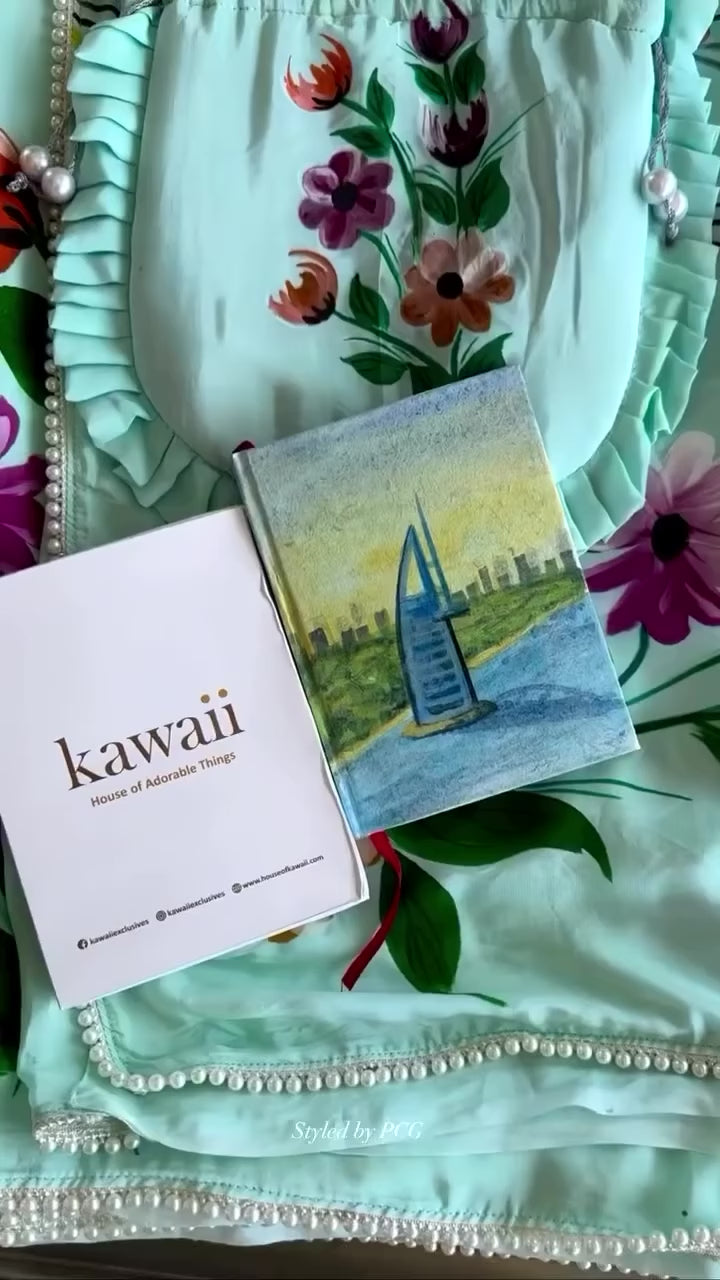 Sukaina Floral Handpainted Saree in Crepe Fabric