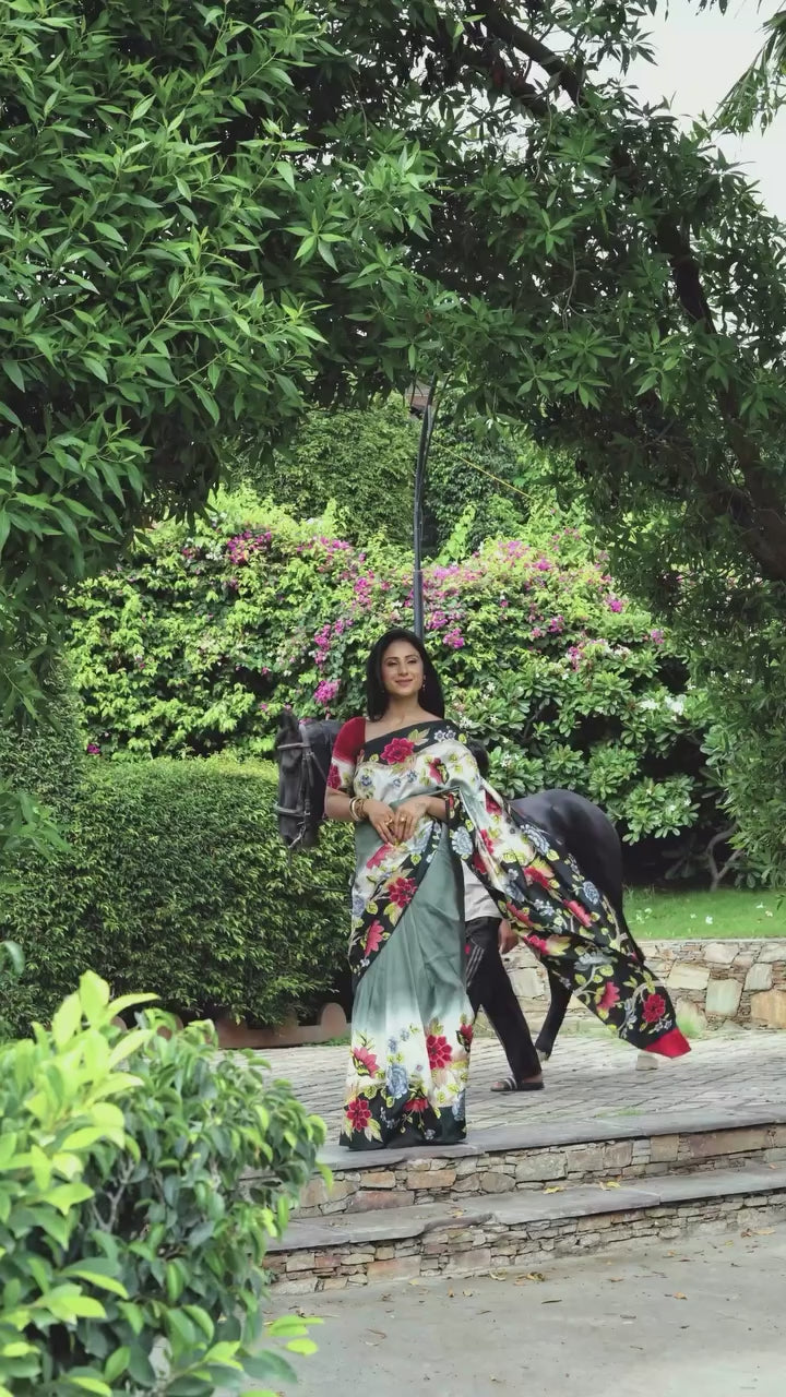 Rudra Handpainted Kalamkari Design Saree