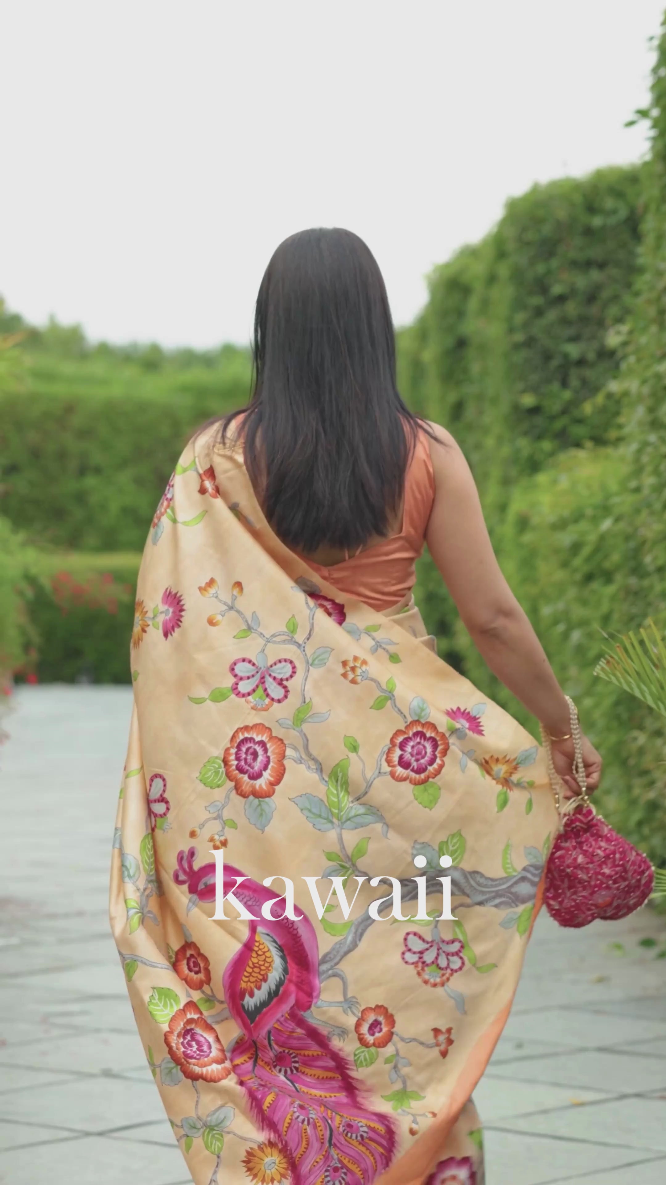 Ramya Handpainted Kalamkari Design Saree