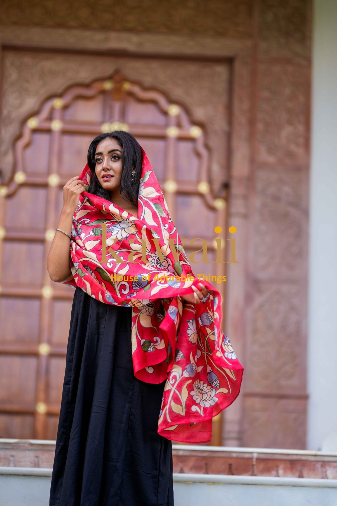 Lalima Kalamkari Dupatta