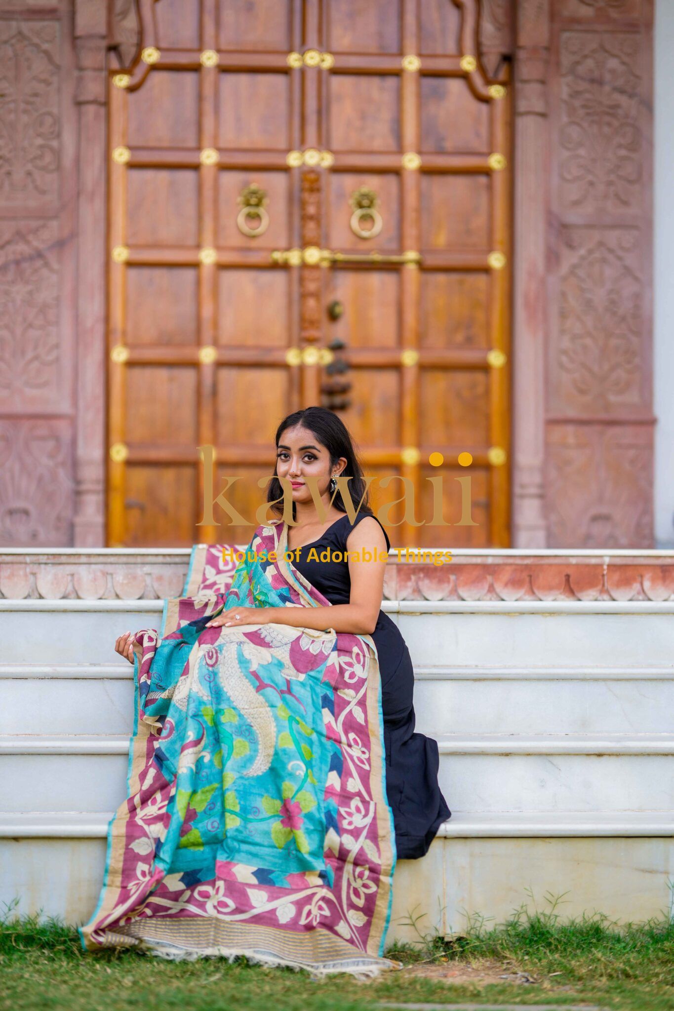 Mayuri Green Kalamkari Dupatta