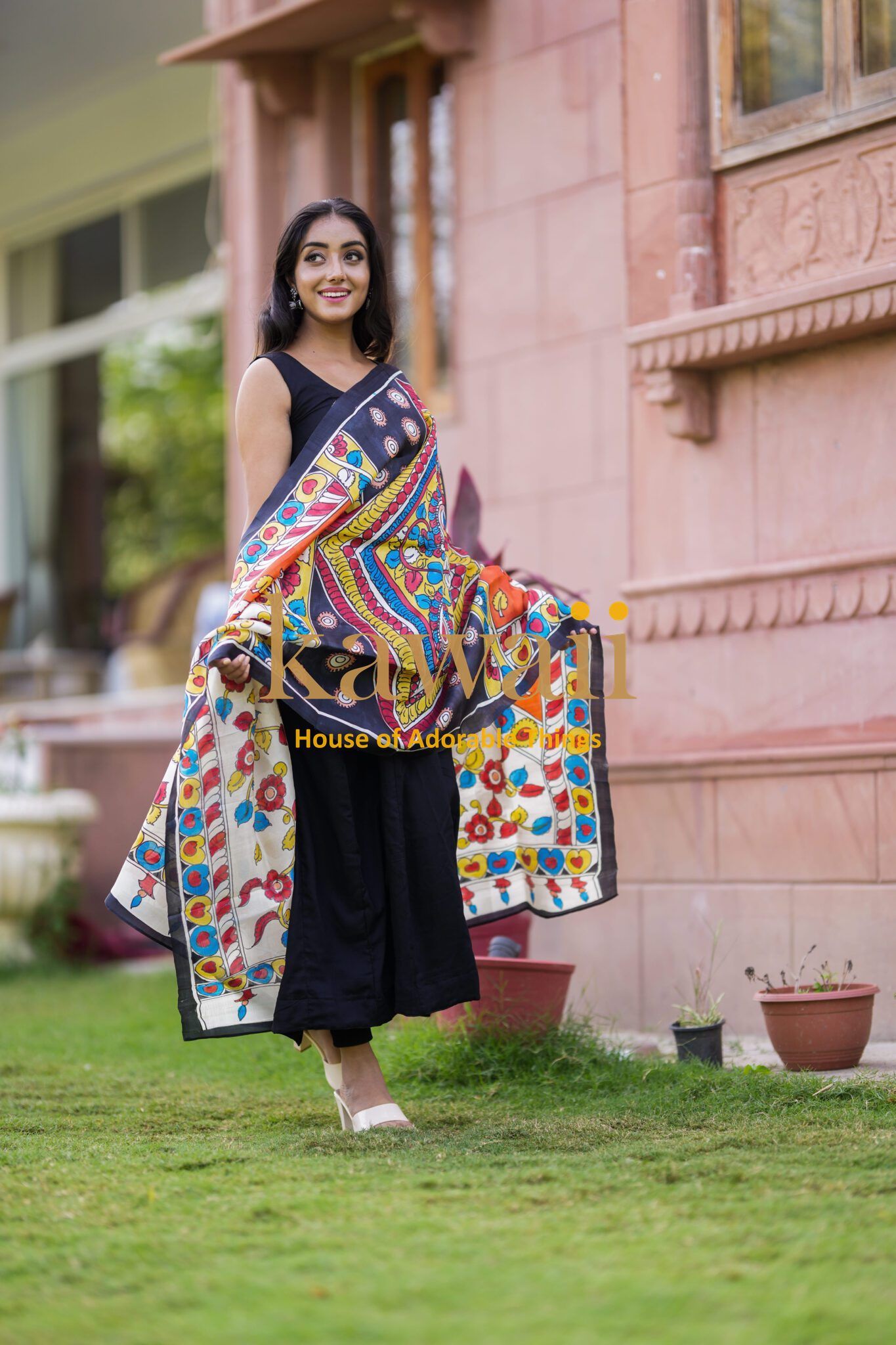 Mangal Kalamkari Dupatta