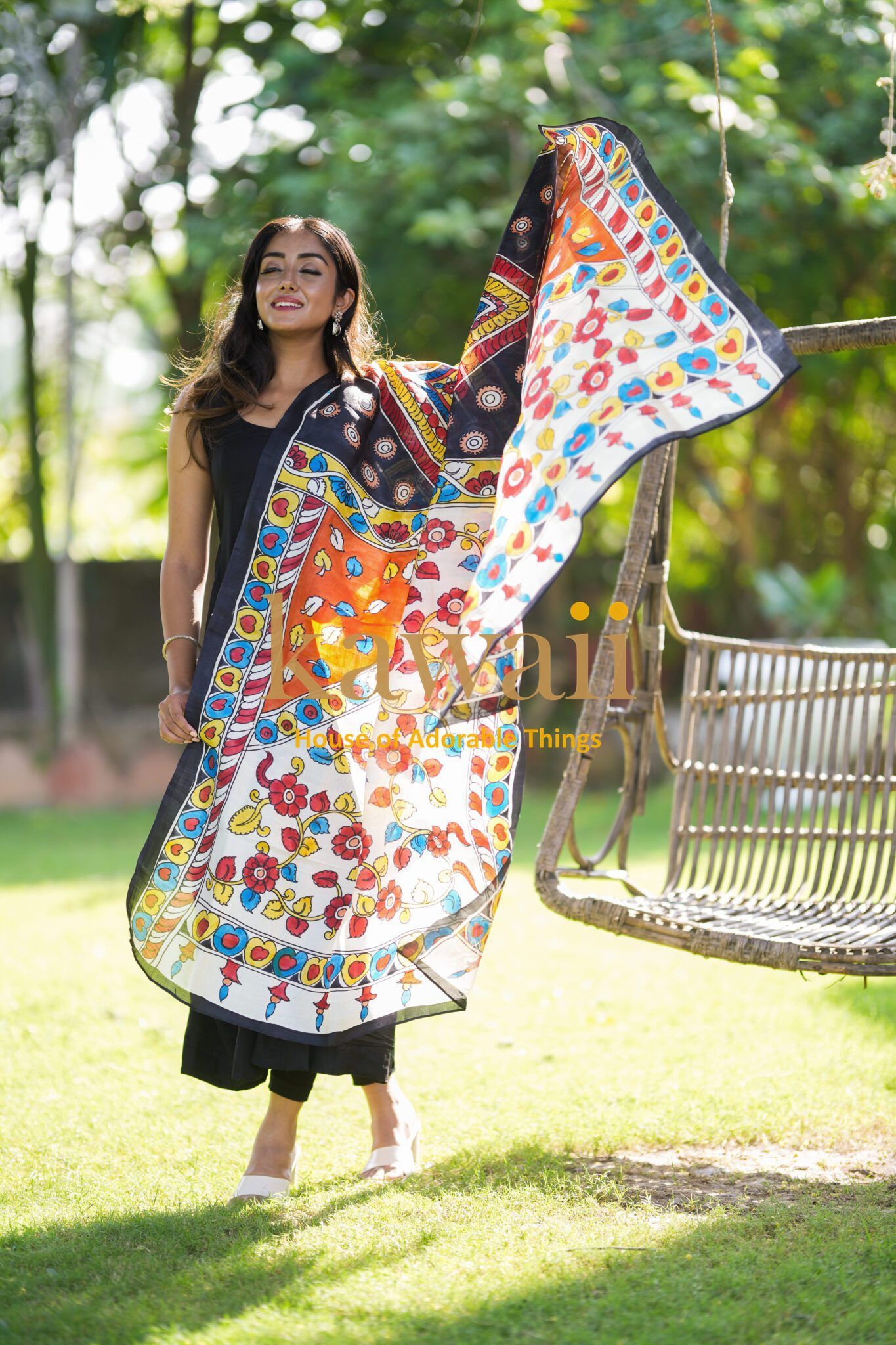 Mangal Kalamkari Dupatta