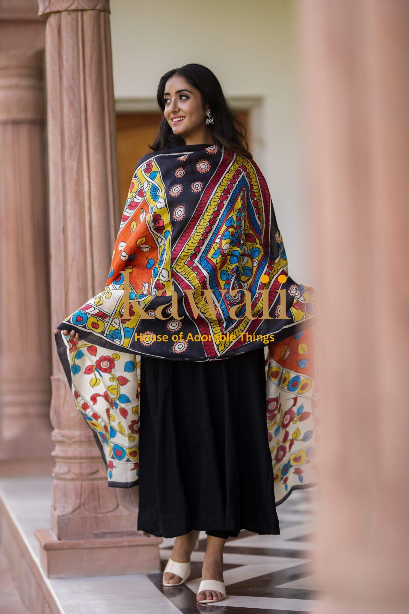 Mangal Kalamkari Dupatta